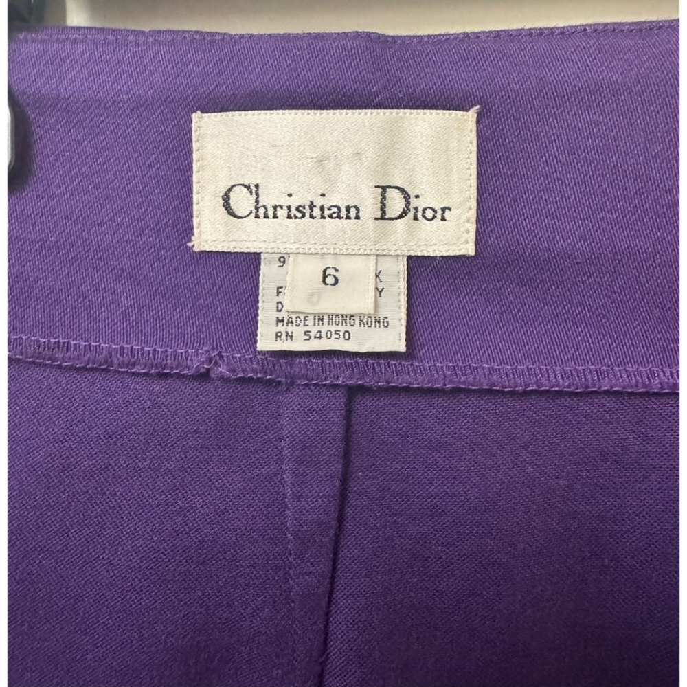 Women's Christian Dior Purple Pencil Cotton Skirt Size 6 - Picture 7 of 9
